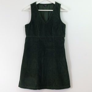 AE Studio Corduroy Mini Dress, Small, Emerald